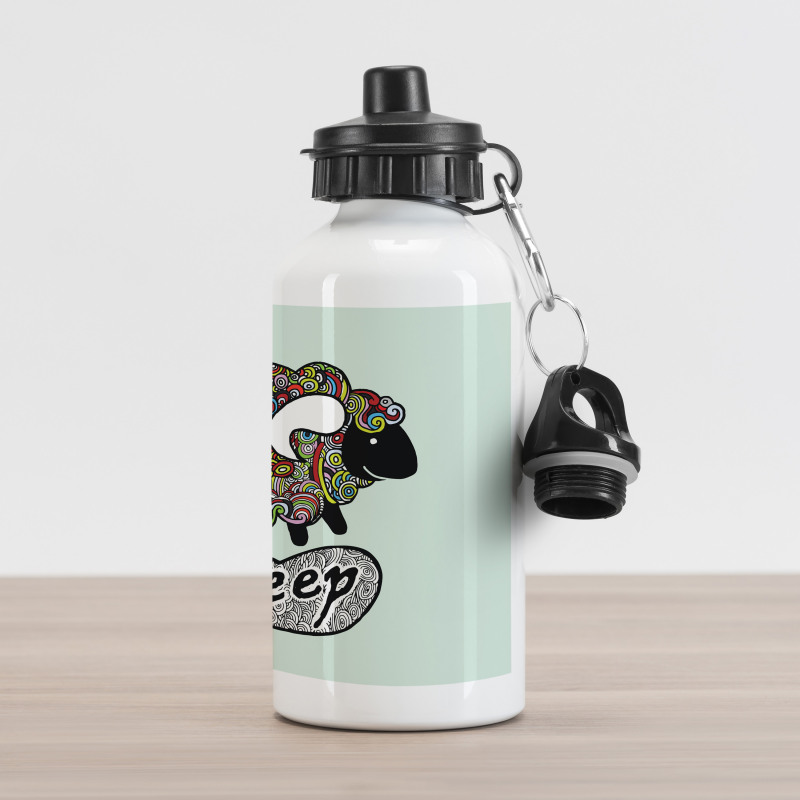 Hipster Doodle Fun Sheep Aluminum Water Bottle