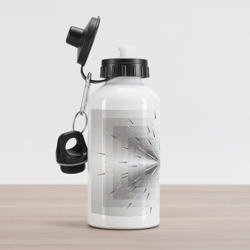 Squares and Lines Design Aluminum Water Bottle