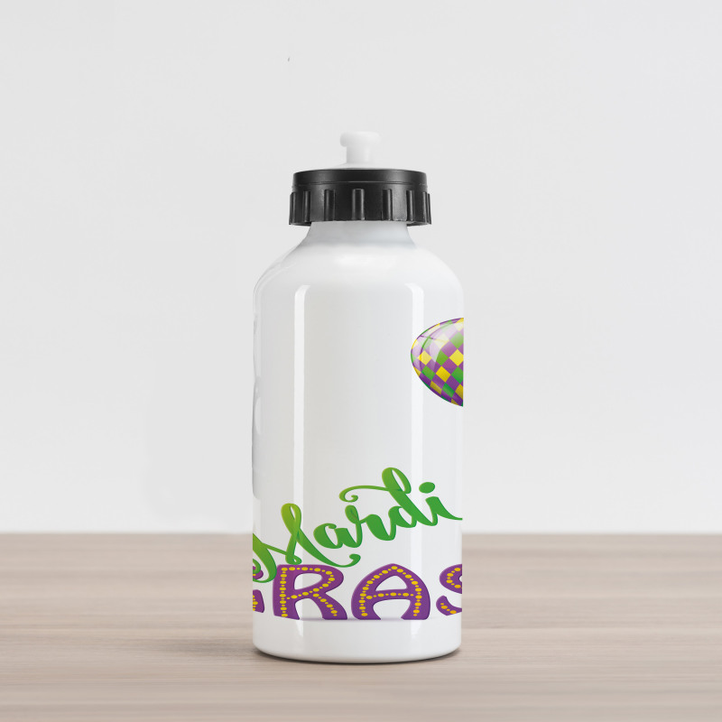 Cartoon Mardi Gras Aluminum Water Bottle