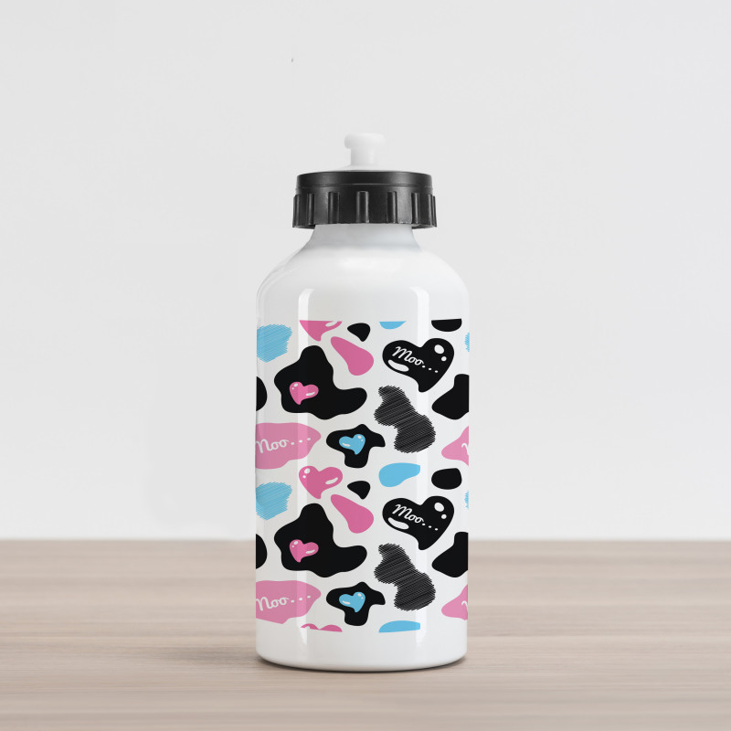 Cow Hide Heart Aluminum Water Bottle