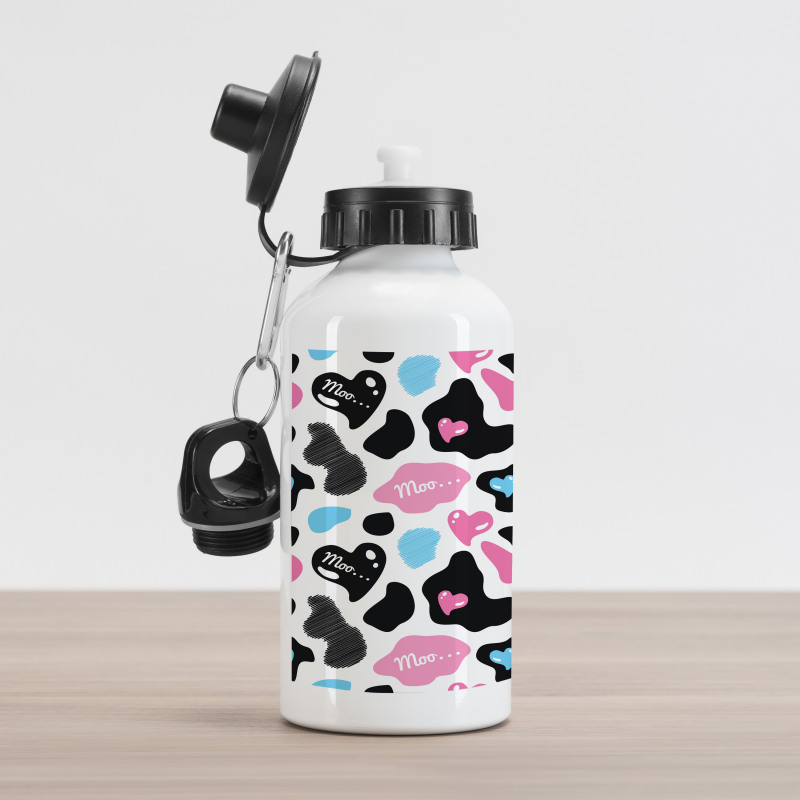 Cow Hide Heart Aluminum Water Bottle