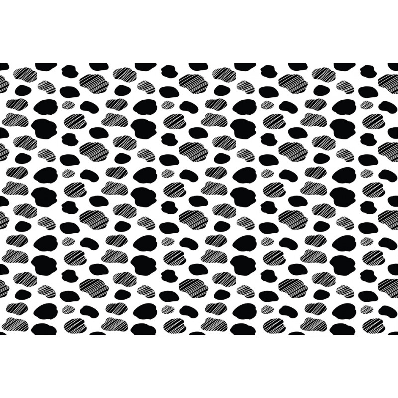 Black and White Dots Aluminum Water Bottle