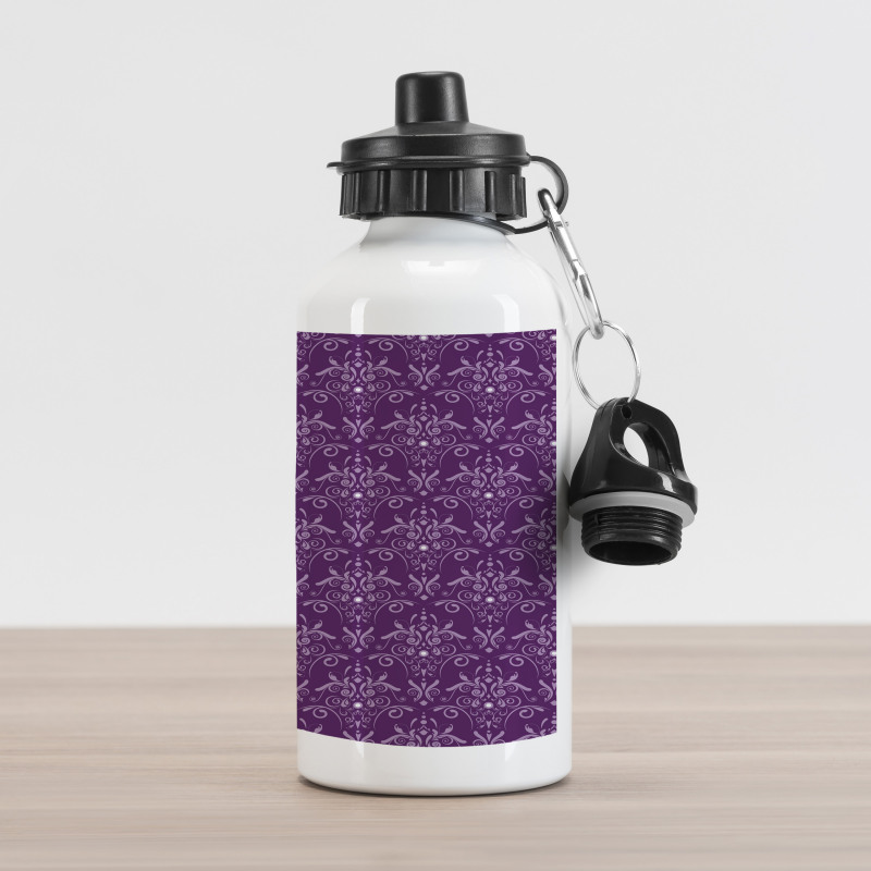 Damask Leaves Curls Aluminum Water Bottle