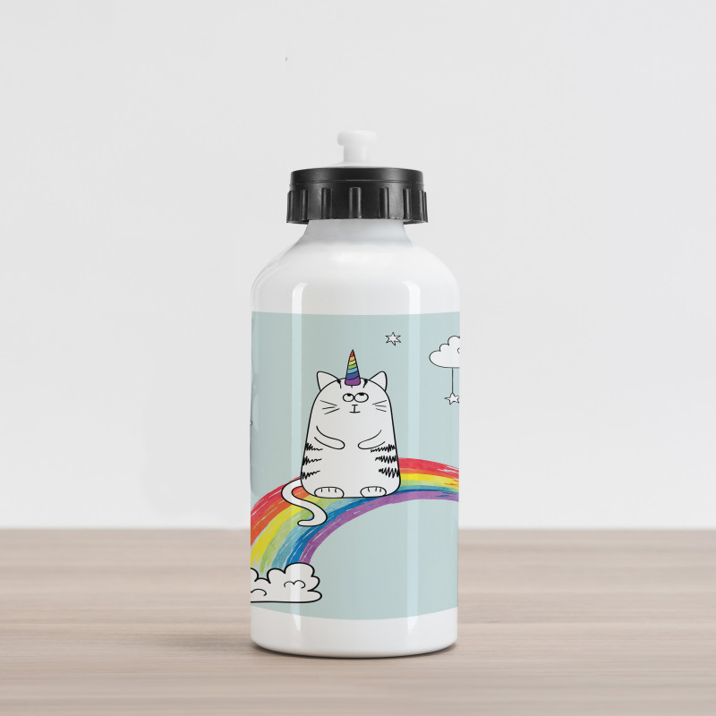 Rainbow Words Art Aluminum Water Bottle