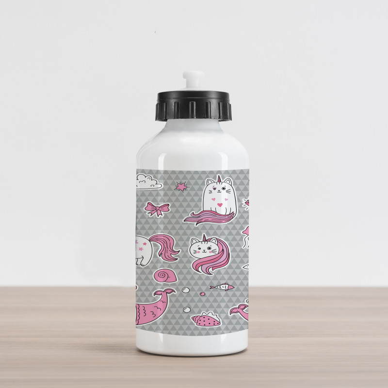 Mermaid Cat Aluminum Water Bottle