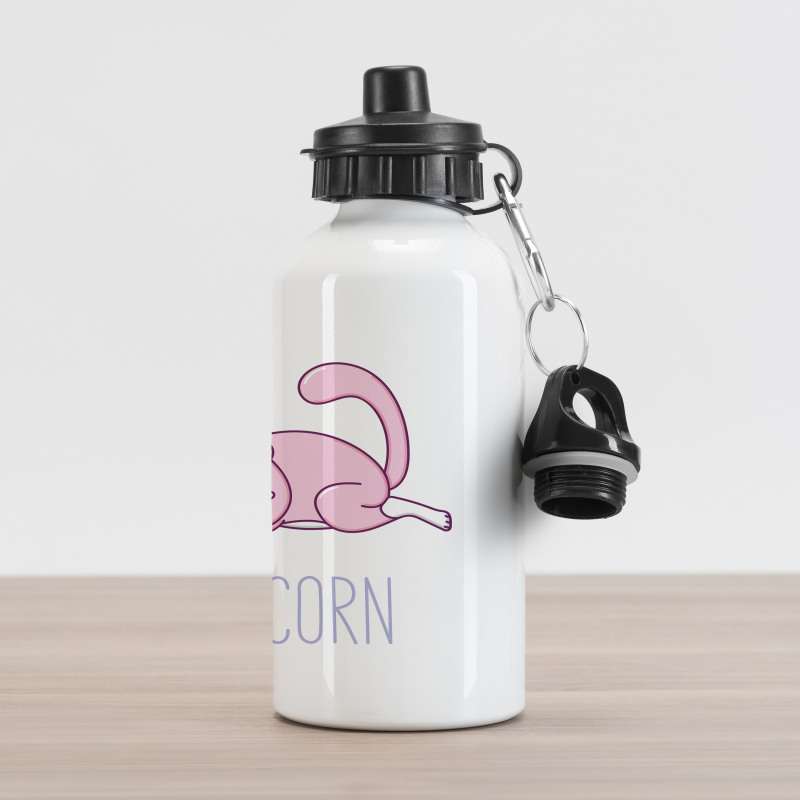 Pink Funny Mascot Aluminum Water Bottle