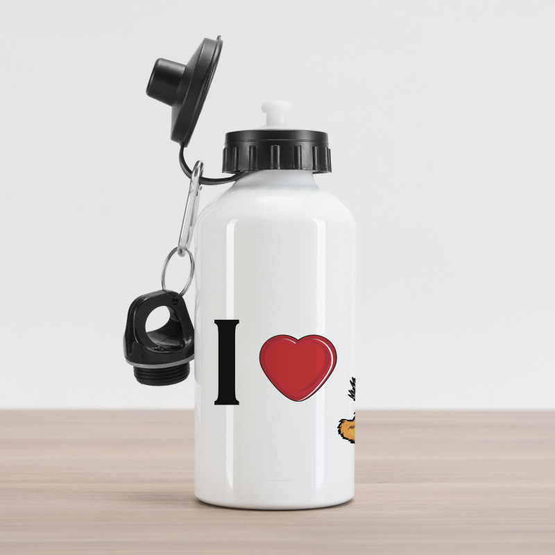 I Love Yorkshire Words Aluminum Water Bottle