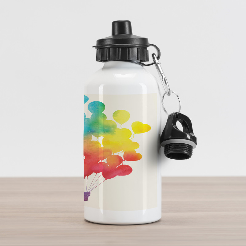 Air Balloon Heart Aluminum Water Bottle