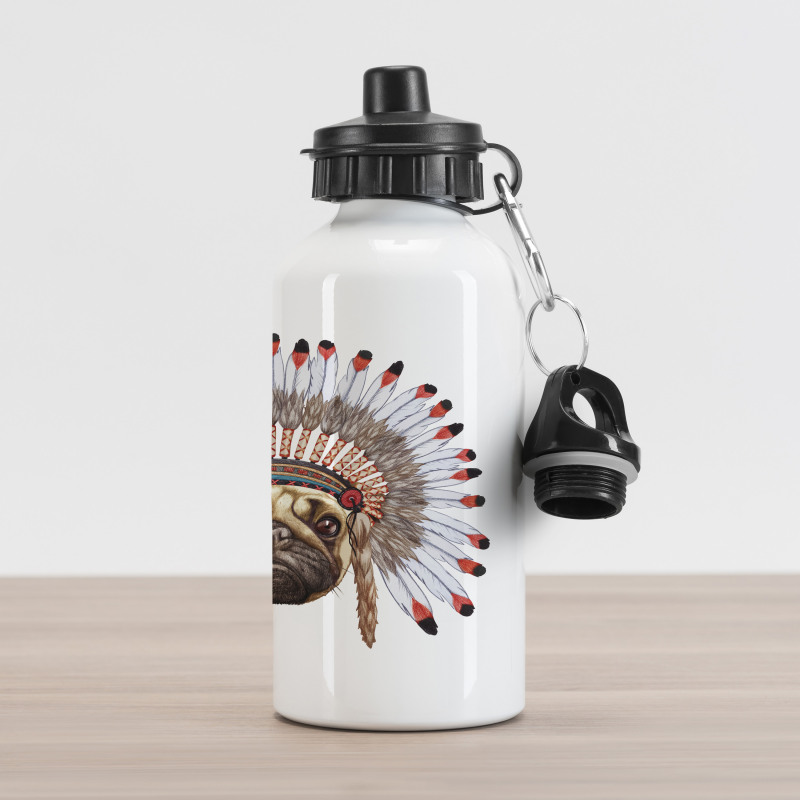 Native Style Bonnet Dog Aluminum Water Bottle