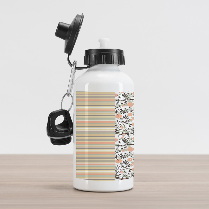 Floral Ornate and Stripes Aluminum Water Bottle