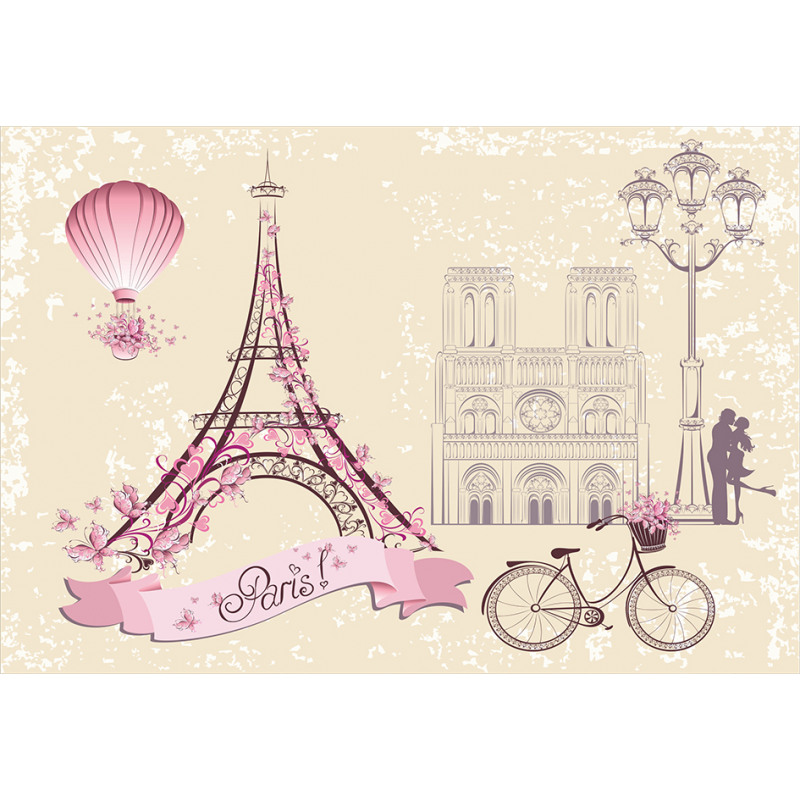 Floral Paris Eiffel Aluminum Water Bottle