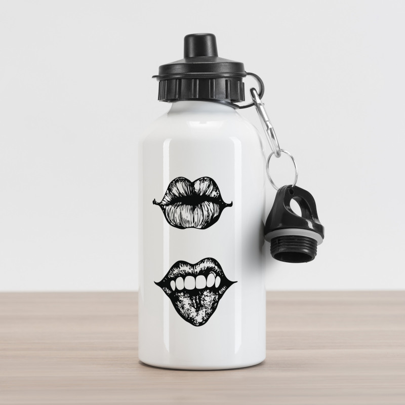 Monochrome Sketch Style Aluminum Water Bottle