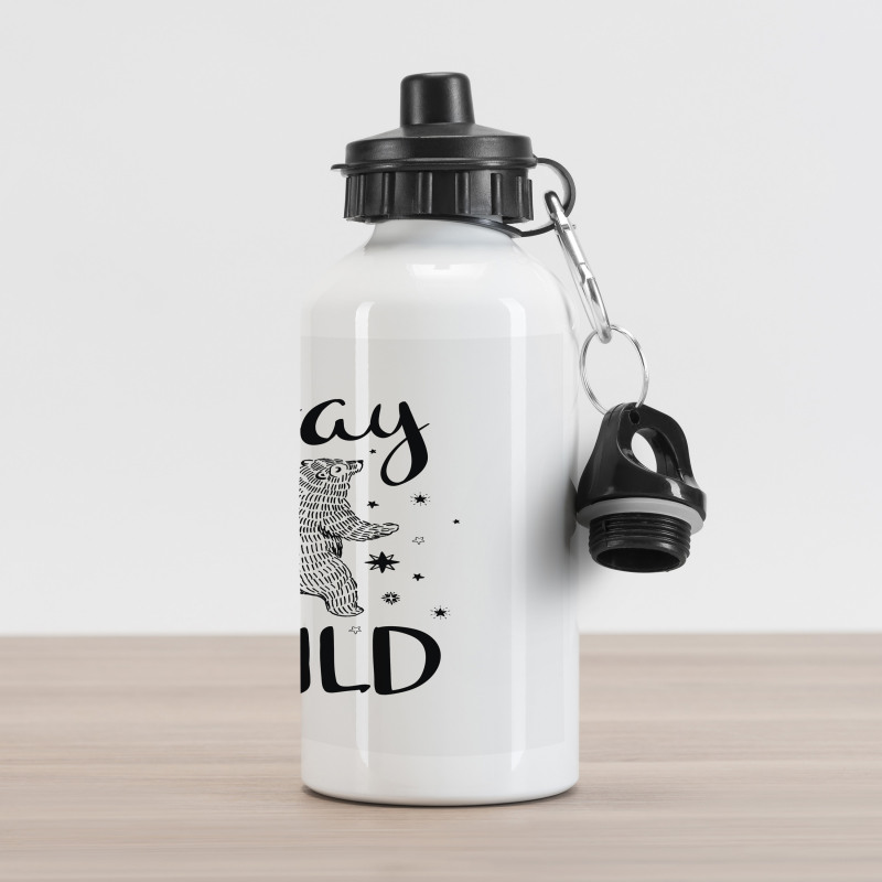 Dancing Bear and Words Aluminum Water Bottle