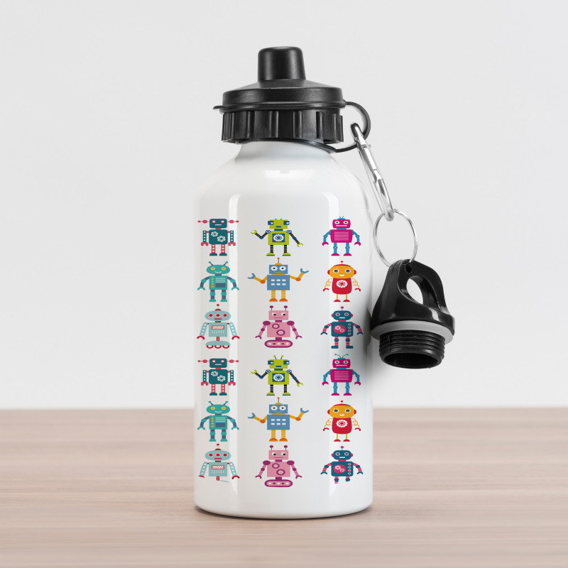 Cartoon Robot Aluminum Water Bottle