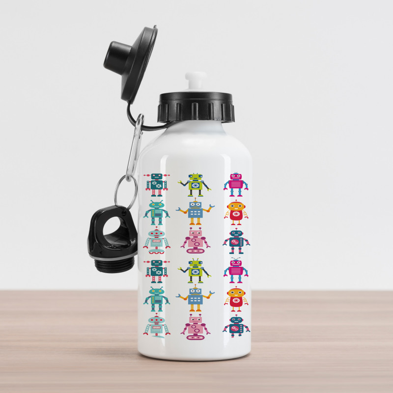 Cartoon Robot Aluminum Water Bottle