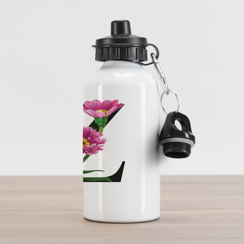 Zinnia Petals Leaves Z Aluminum Water Bottle