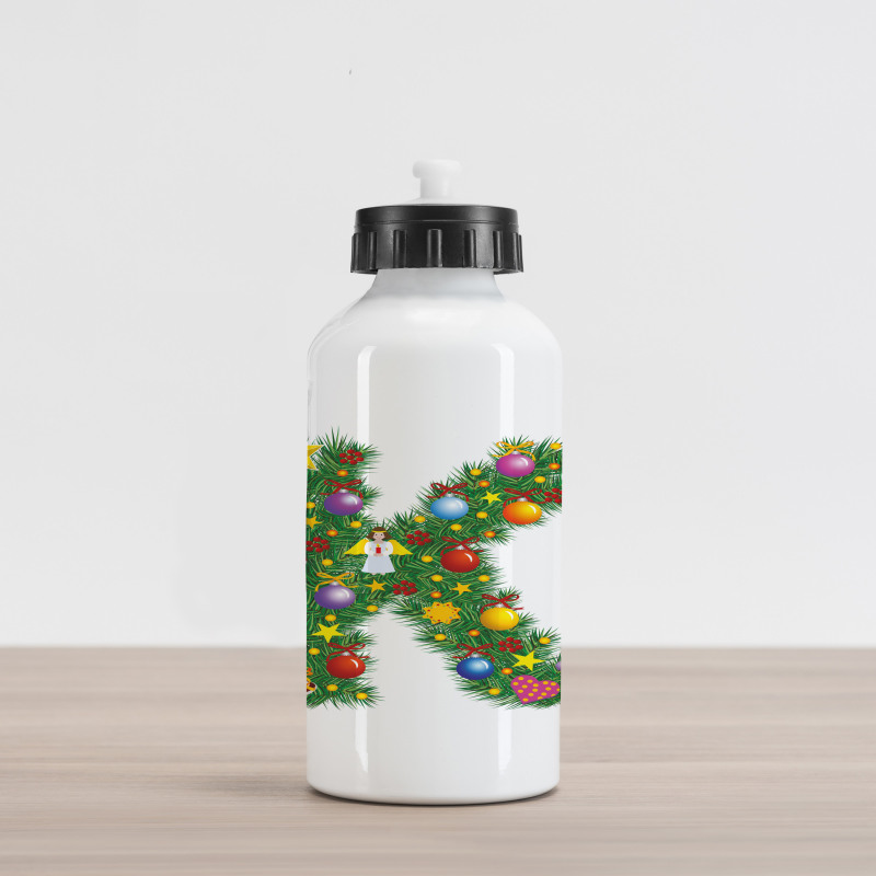 Tree Font Xmas Aluminum Water Bottle