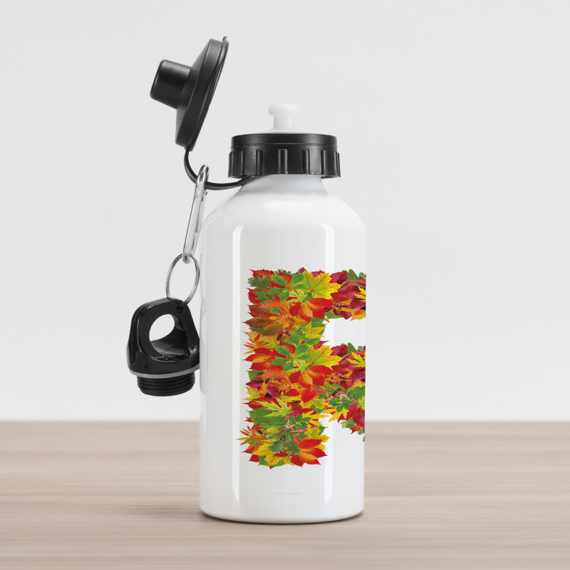 Floral R Maple Leaves Aluminum Water Bottle