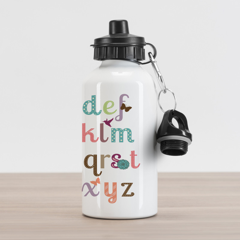 Girly Feminine Alphabet Aluminum Water Bottle