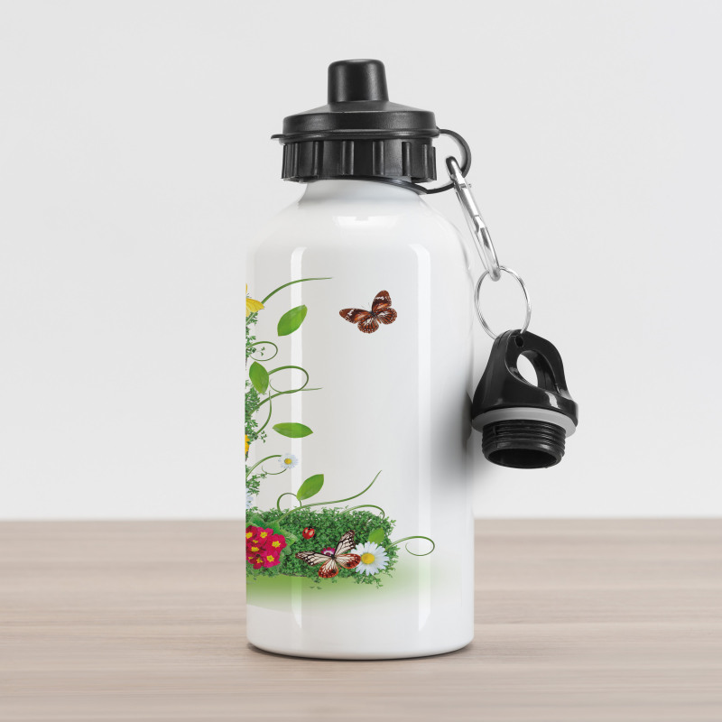 Flower Themed Image L Aluminum Water Bottle