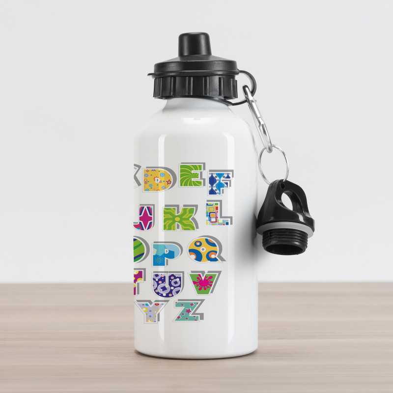 Alphabet Set Colorful Aluminum Water Bottle