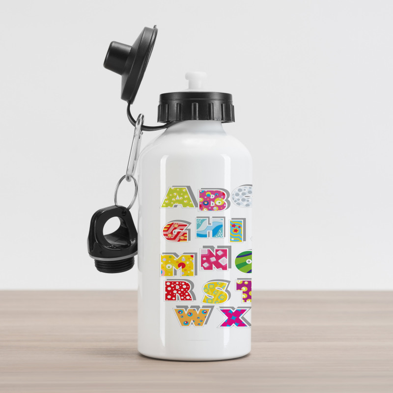 Alphabet Set Colorful Aluminum Water Bottle