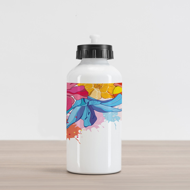 Vibrant Flowers Bloom Aluminum Water Bottle