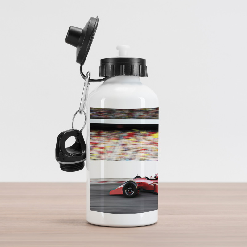 Red Race Car Side View Aluminum Water Bottle