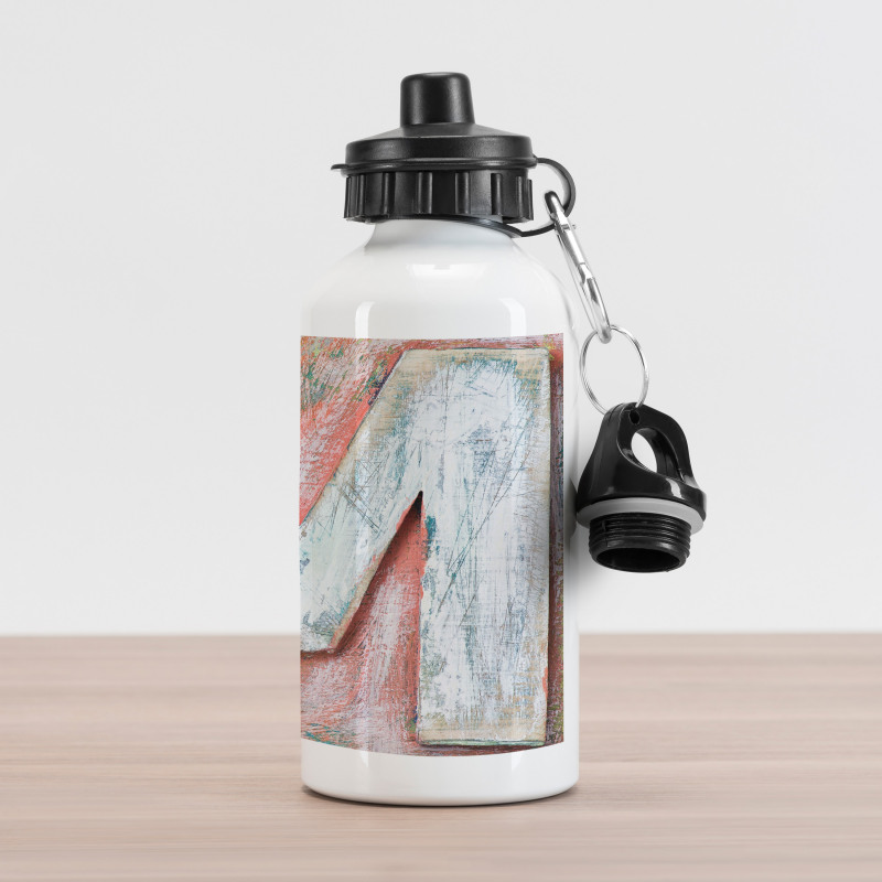 Old Wood Patterned M Aluminum Water Bottle