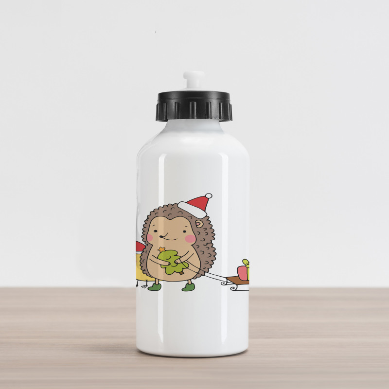 Cartoon Bird and Tree Aluminum Water Bottle