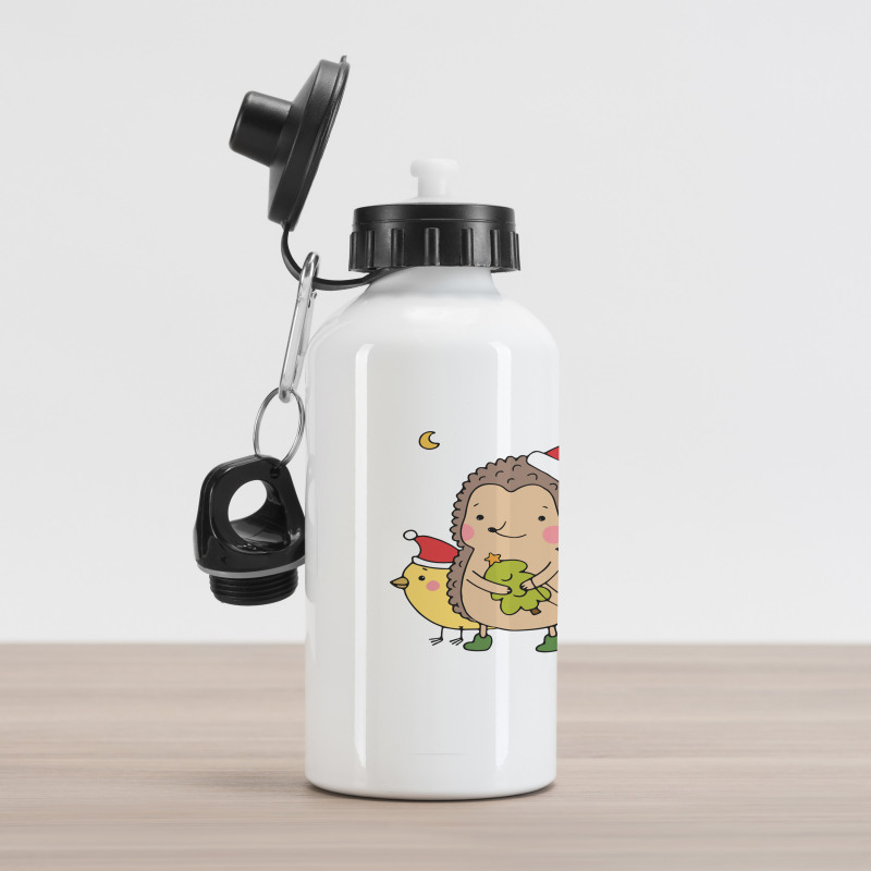 Cartoon Bird and Tree Aluminum Water Bottle