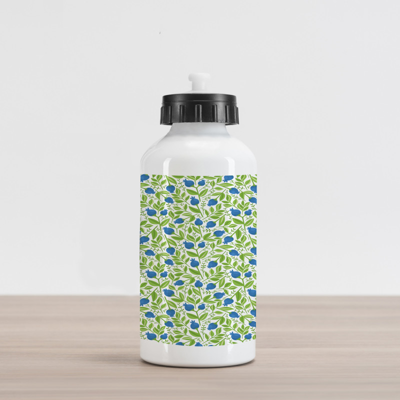 Flowering Blueberry Leaf Aluminum Water Bottle