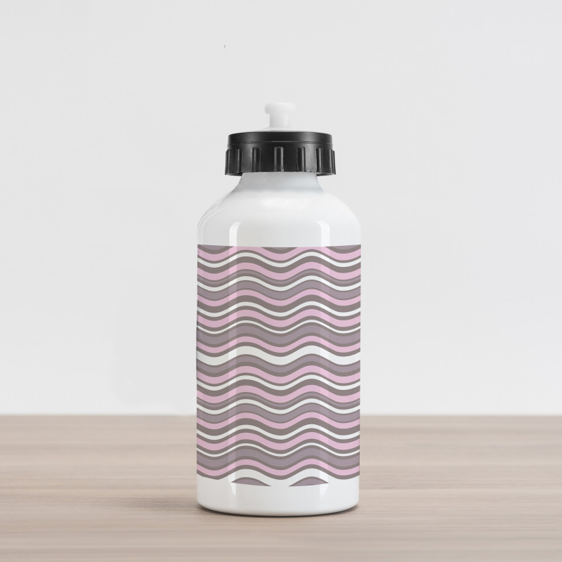 Wavy Stripes Nautical Aluminum Water Bottle