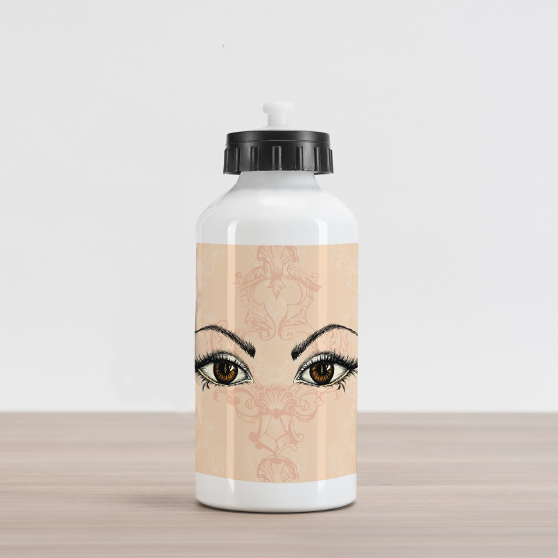 Sketchy Woman Floral Aluminum Water Bottle