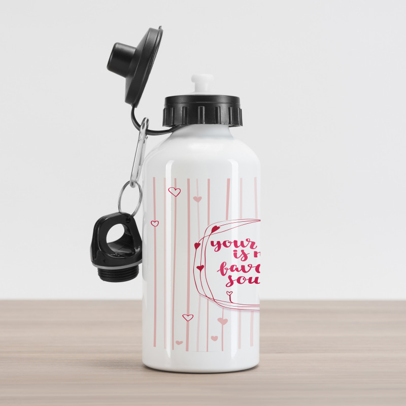 Hearts Lines Romantic Aluminum Water Bottle