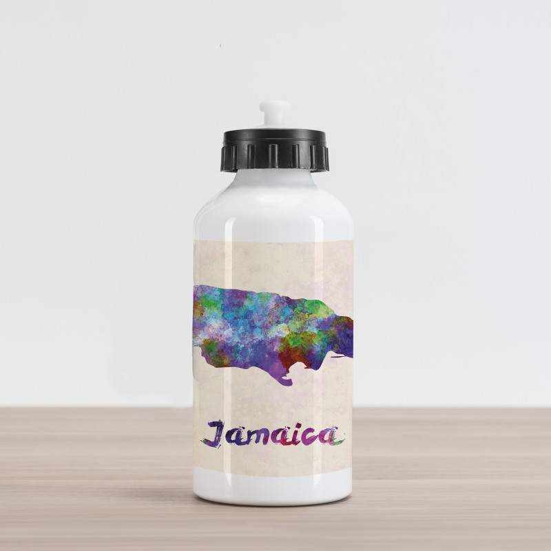 Abstract Country Map Aluminum Water Bottle