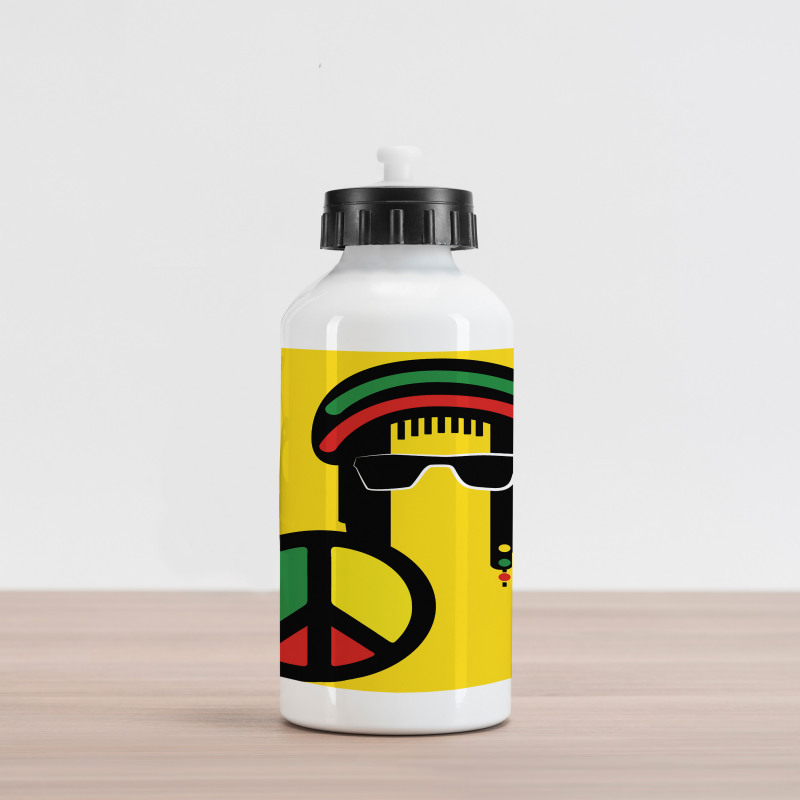 Conceptual Reggae Man Aluminum Water Bottle