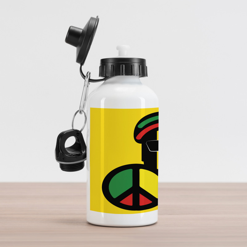 Conceptual Reggae Man Aluminum Water Bottle