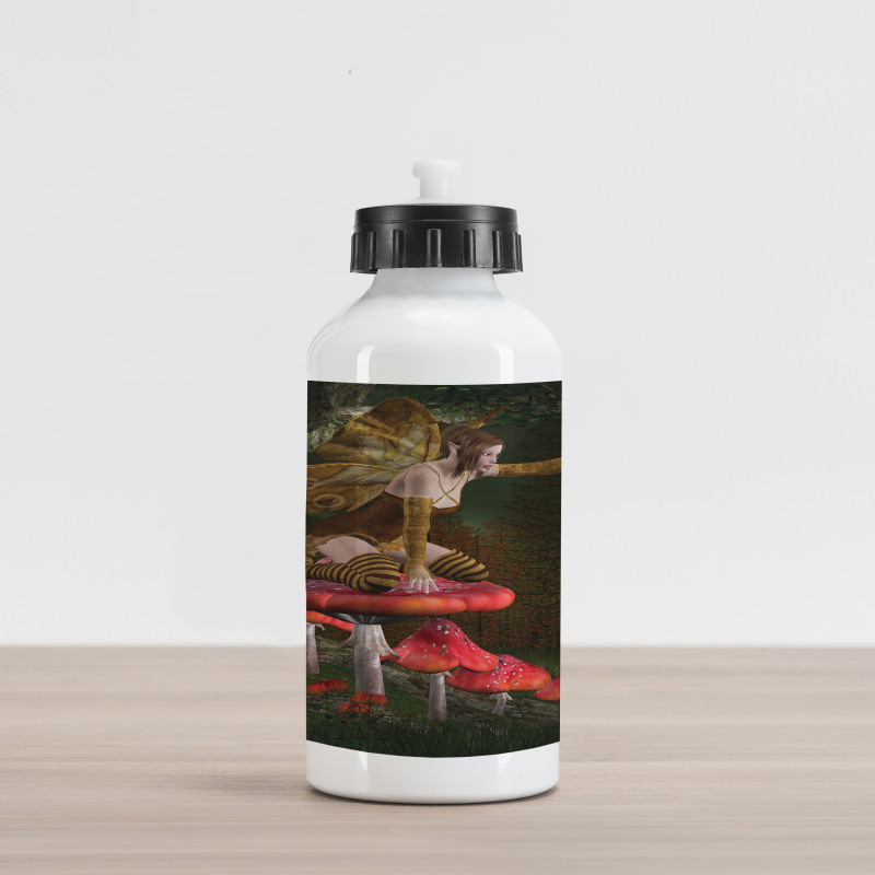 Mythical Fairy Mushroom Aluminum Water Bottle