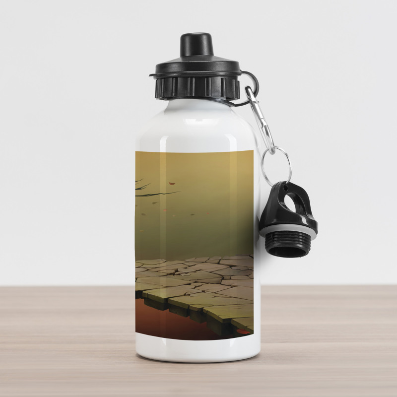 Tree on Cliff Precipice Aluminum Water Bottle