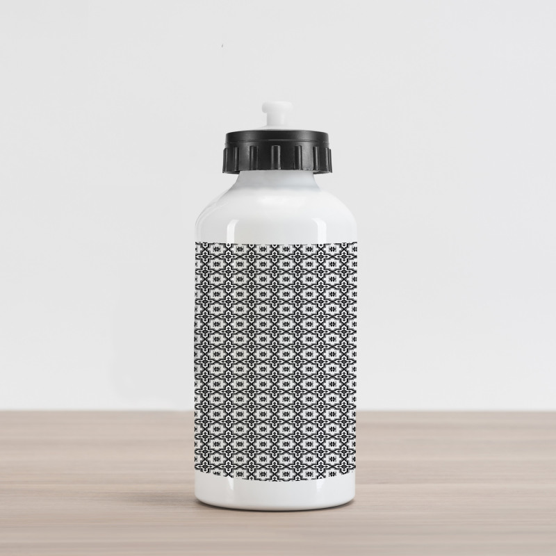 Monochrome Tile Design Aluminum Water Bottle