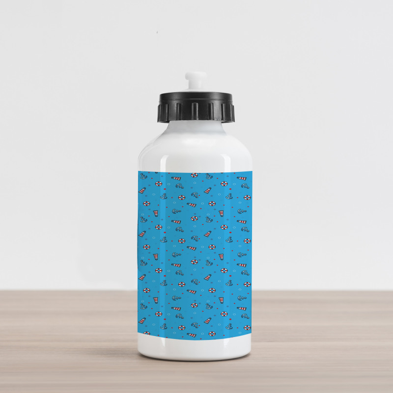 Polka Dots Marine Aluminum Water Bottle