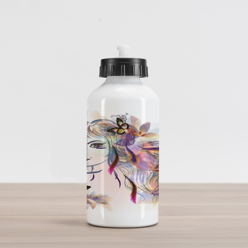 Butterflies with Girl Aluminum Water Bottle