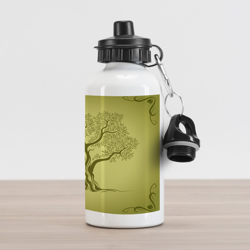 Olive Tree Pattern Aluminum Water Bottle