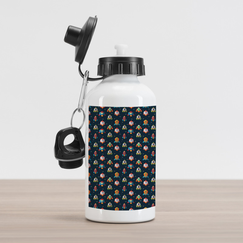 Cartoon Style Space Aluminum Water Bottle