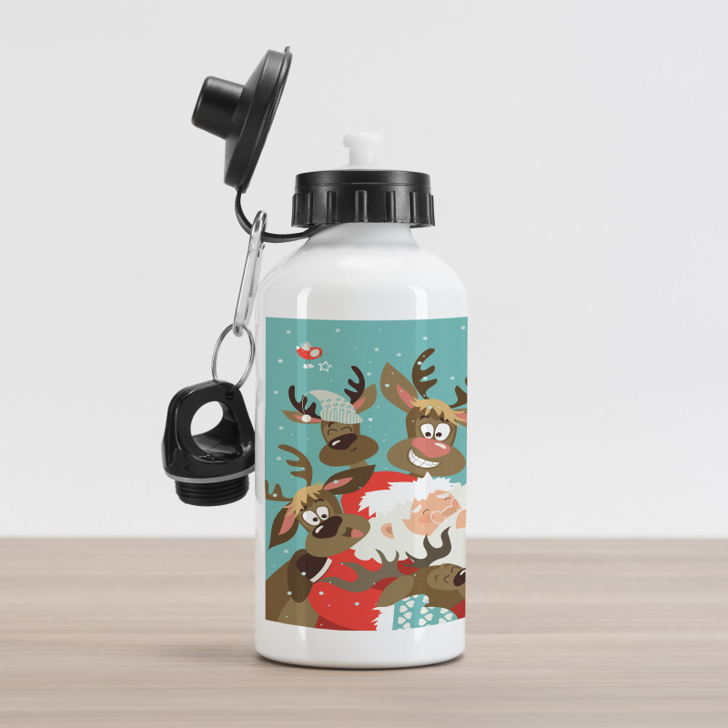 Reindeer Buddies Selfie Aluminum Water Bottle