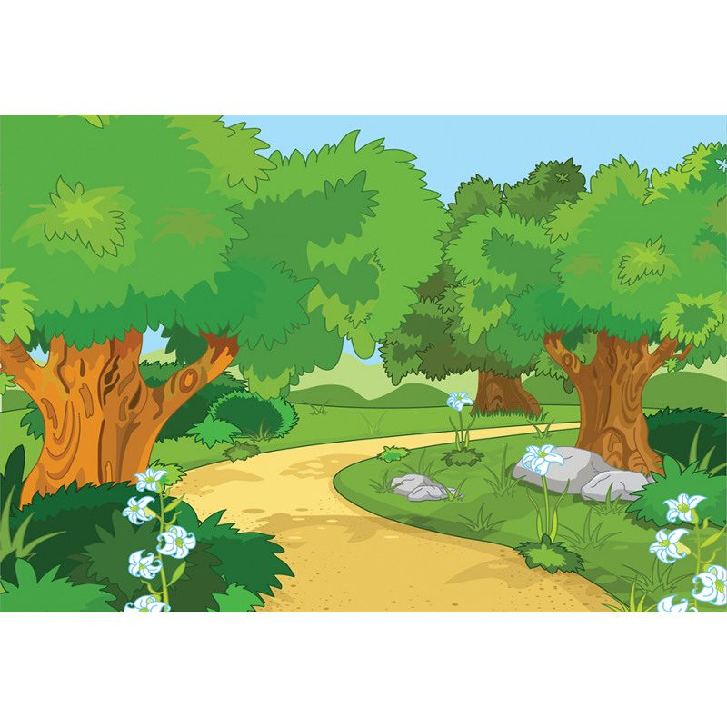 Pathway Flowers Trees Aluminum Water Bottle