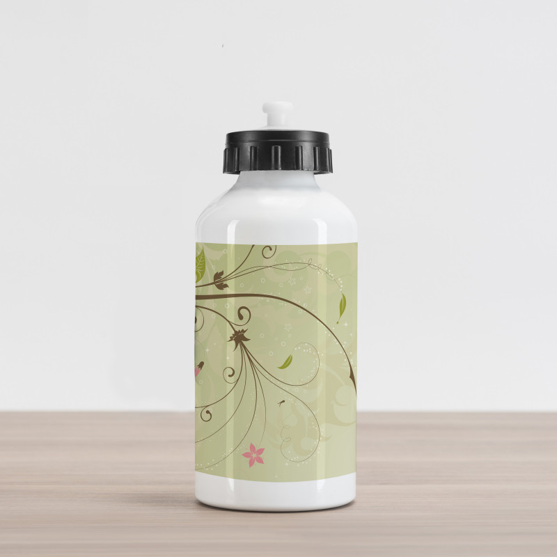 Swirls Lines Petal Aluminum Water Bottle