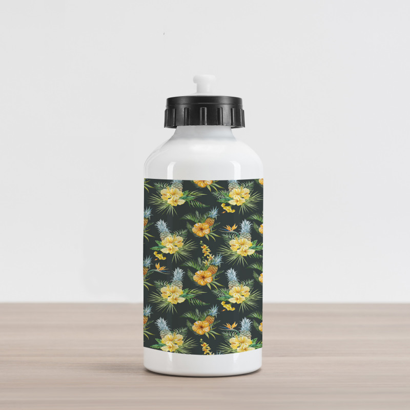 Tropic Flower Design Aluminum Water Bottle