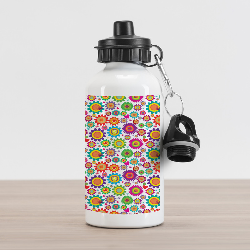 Colorful Camomiles Aluminum Water Bottle